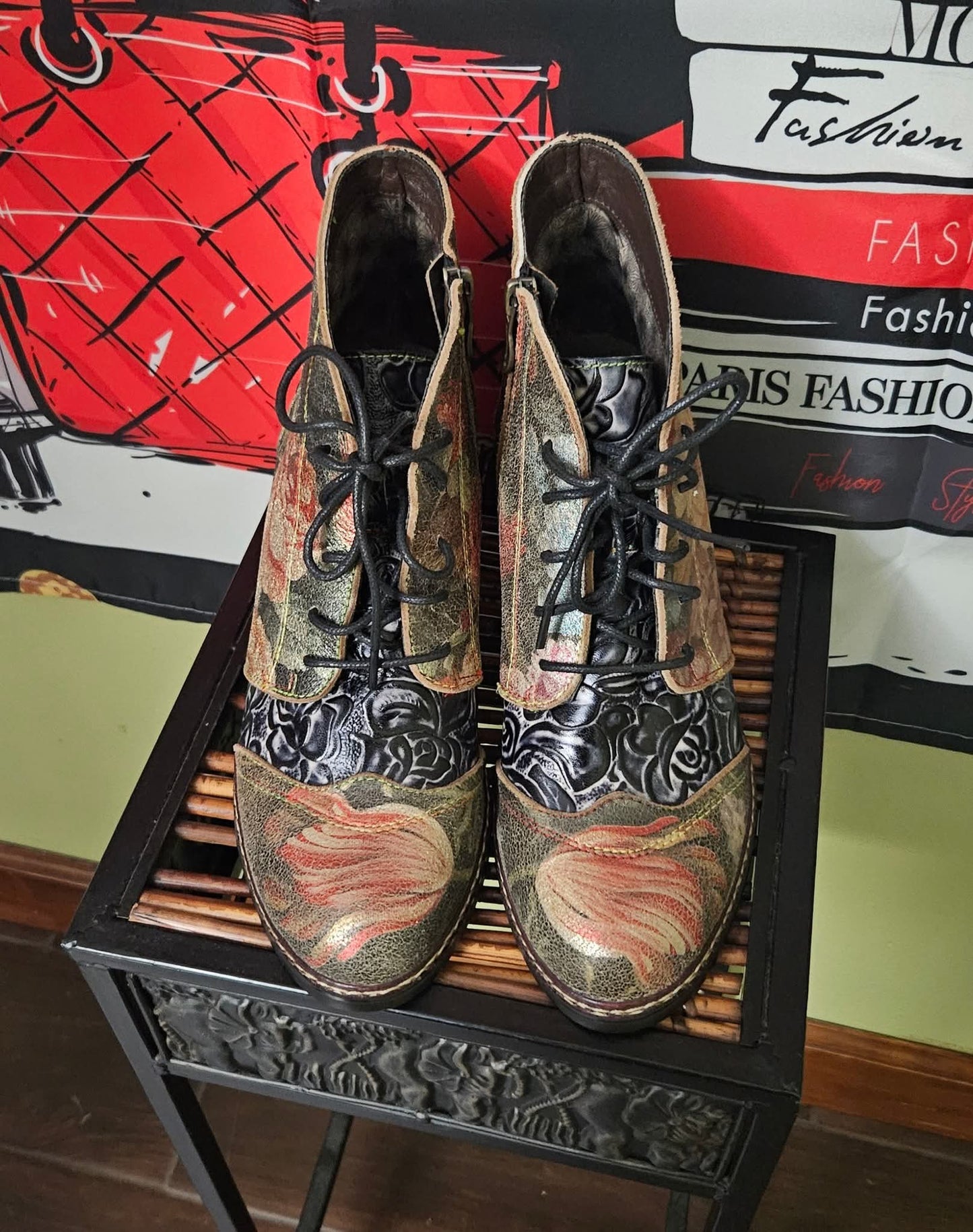 NWOT Spring Step L'artiste Leather Booties Size 39 / 8-8.5