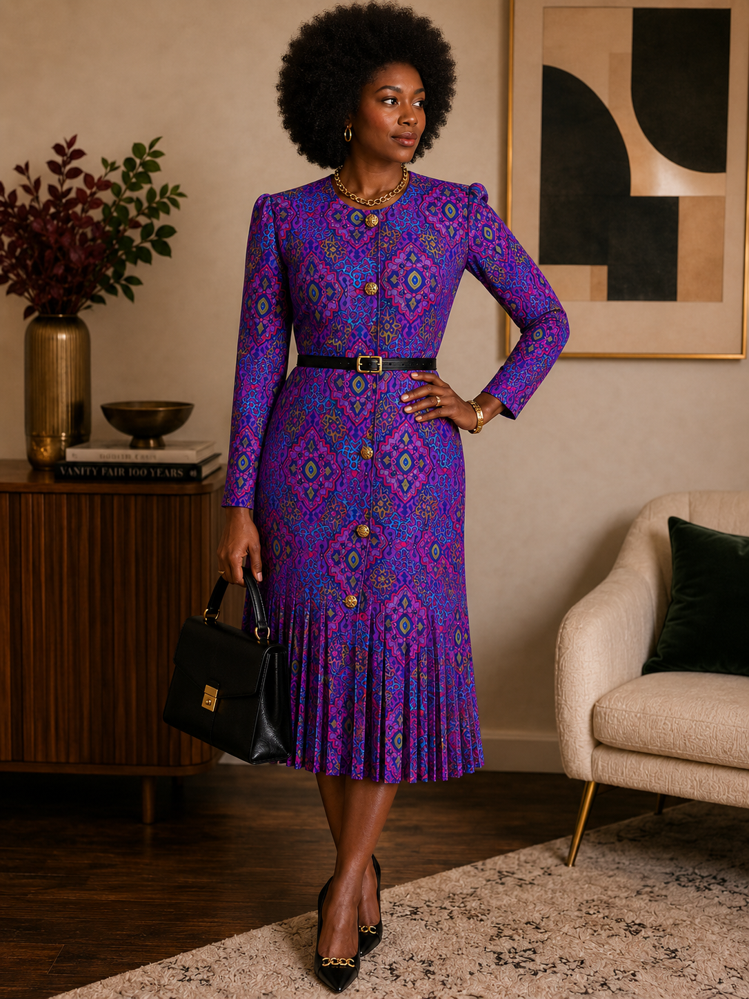Leslie Faye Vintage Secretary Dress Best Size 16 (P2P=23)