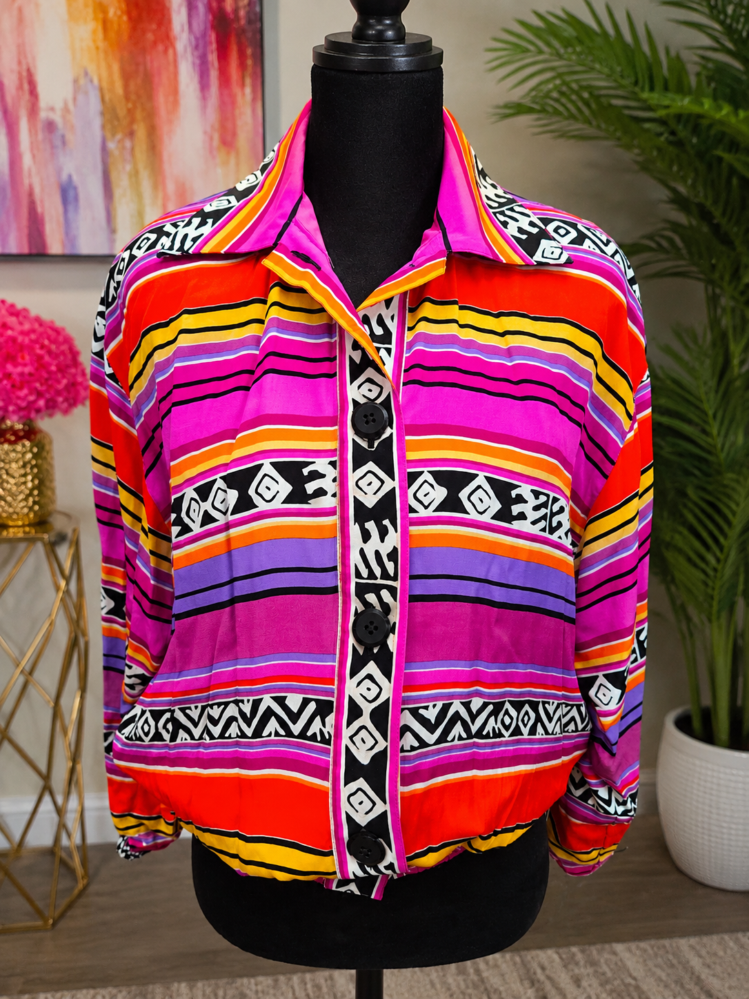 NWT Adam Douglas Vintage Silk Jacket Size Large Petite