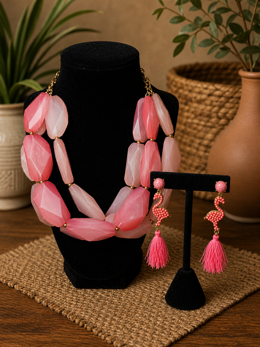 Pink Necklace Set