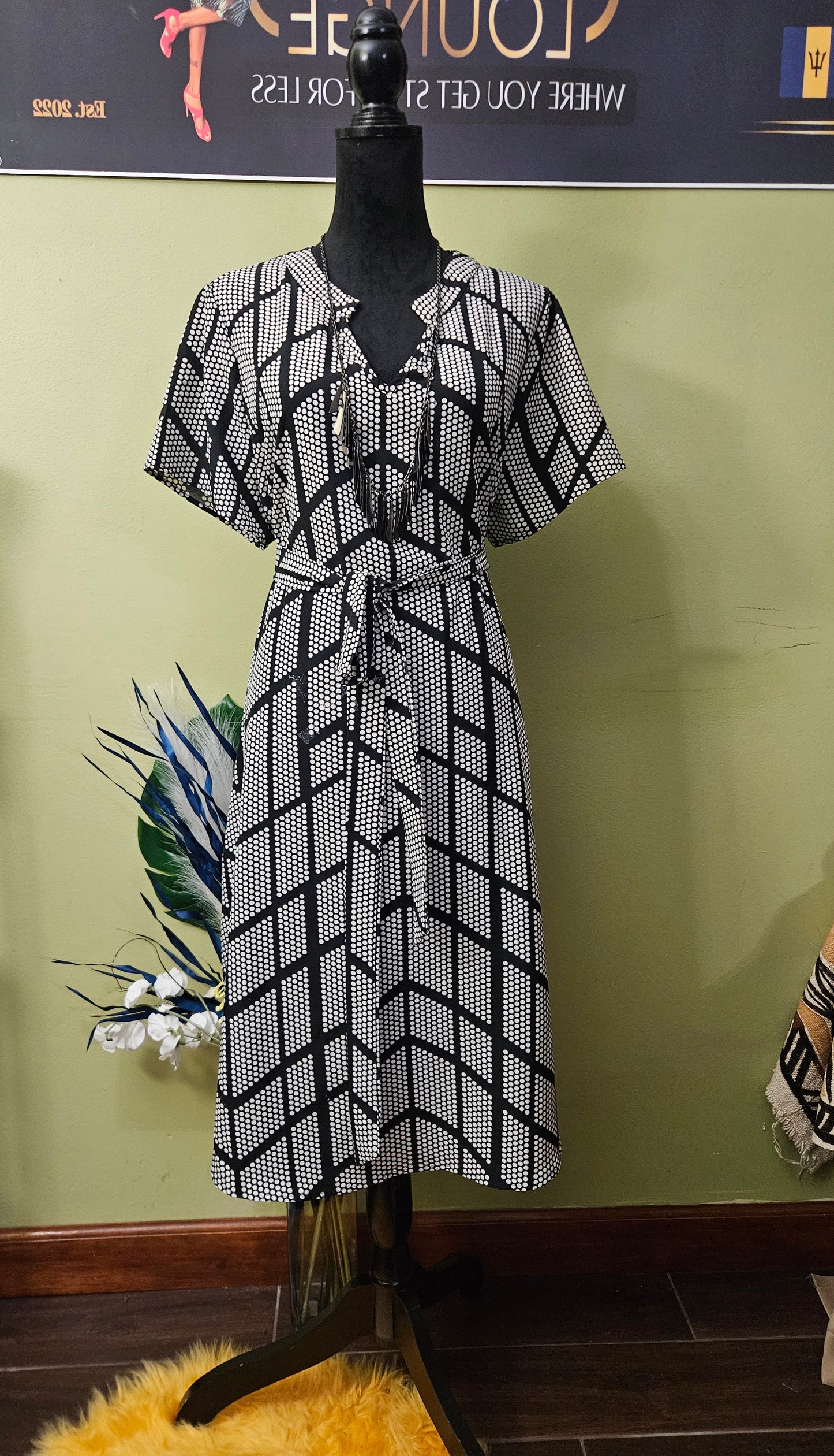 Emory Rose Black/White Dress Size 2XL
