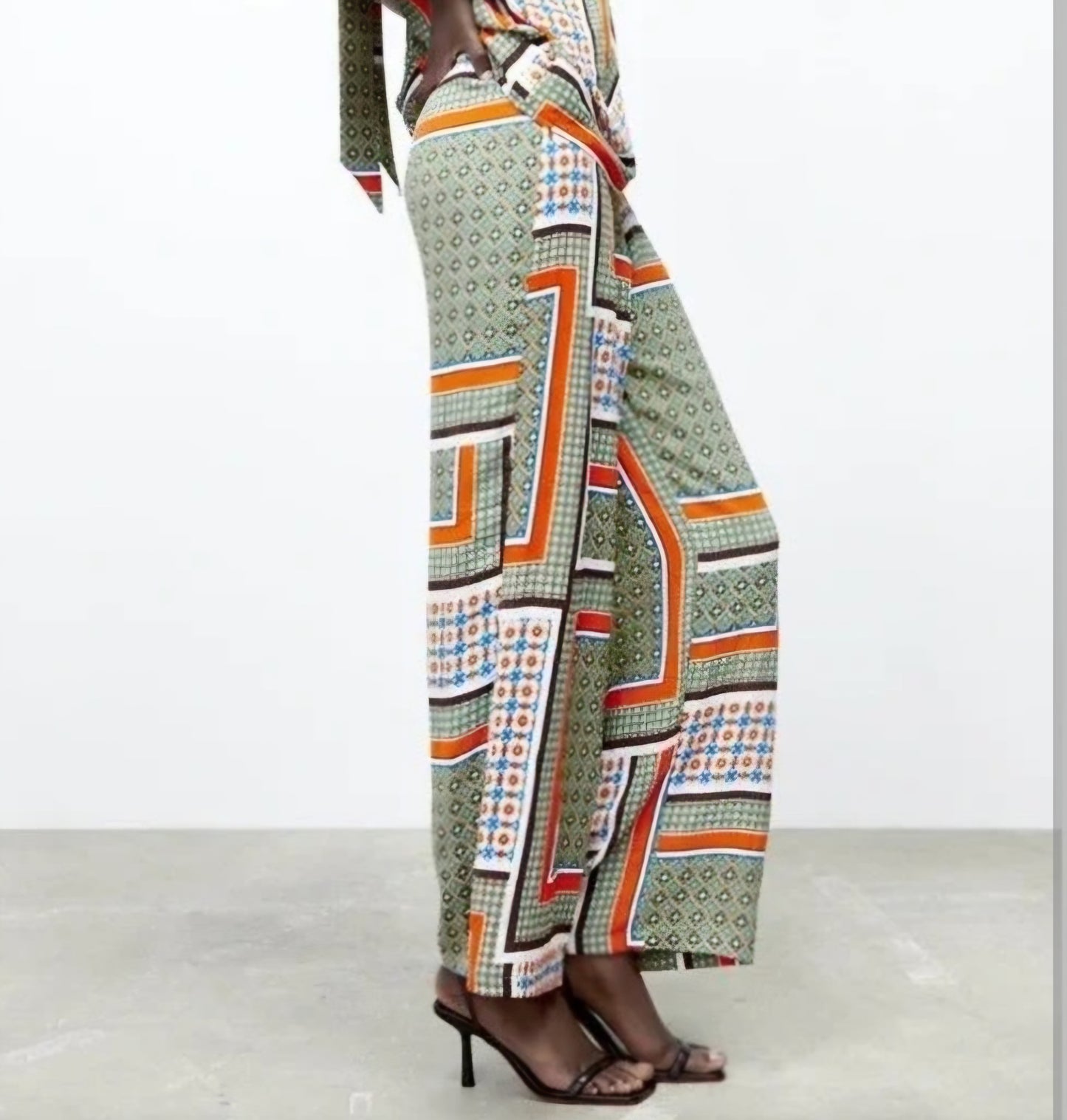 Zara Orange Palazzo Pant Size Large