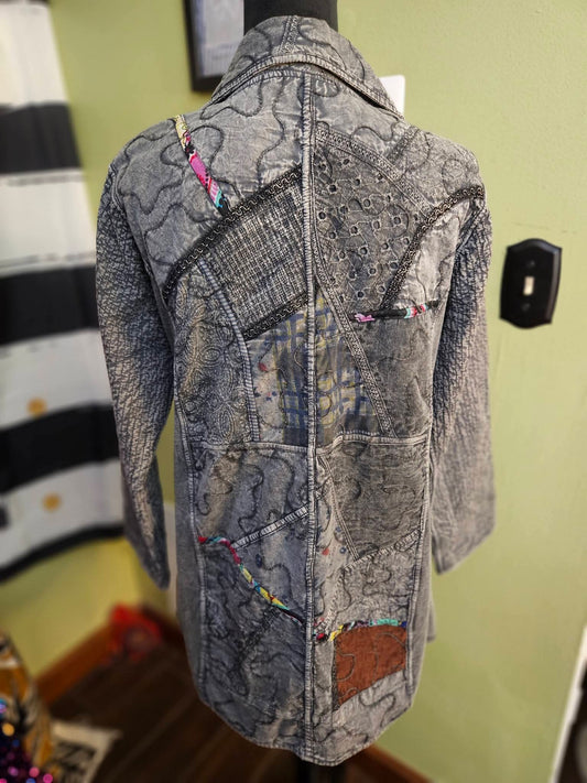 Grey Acid Reversible Jacket Size Small/Slim Medium