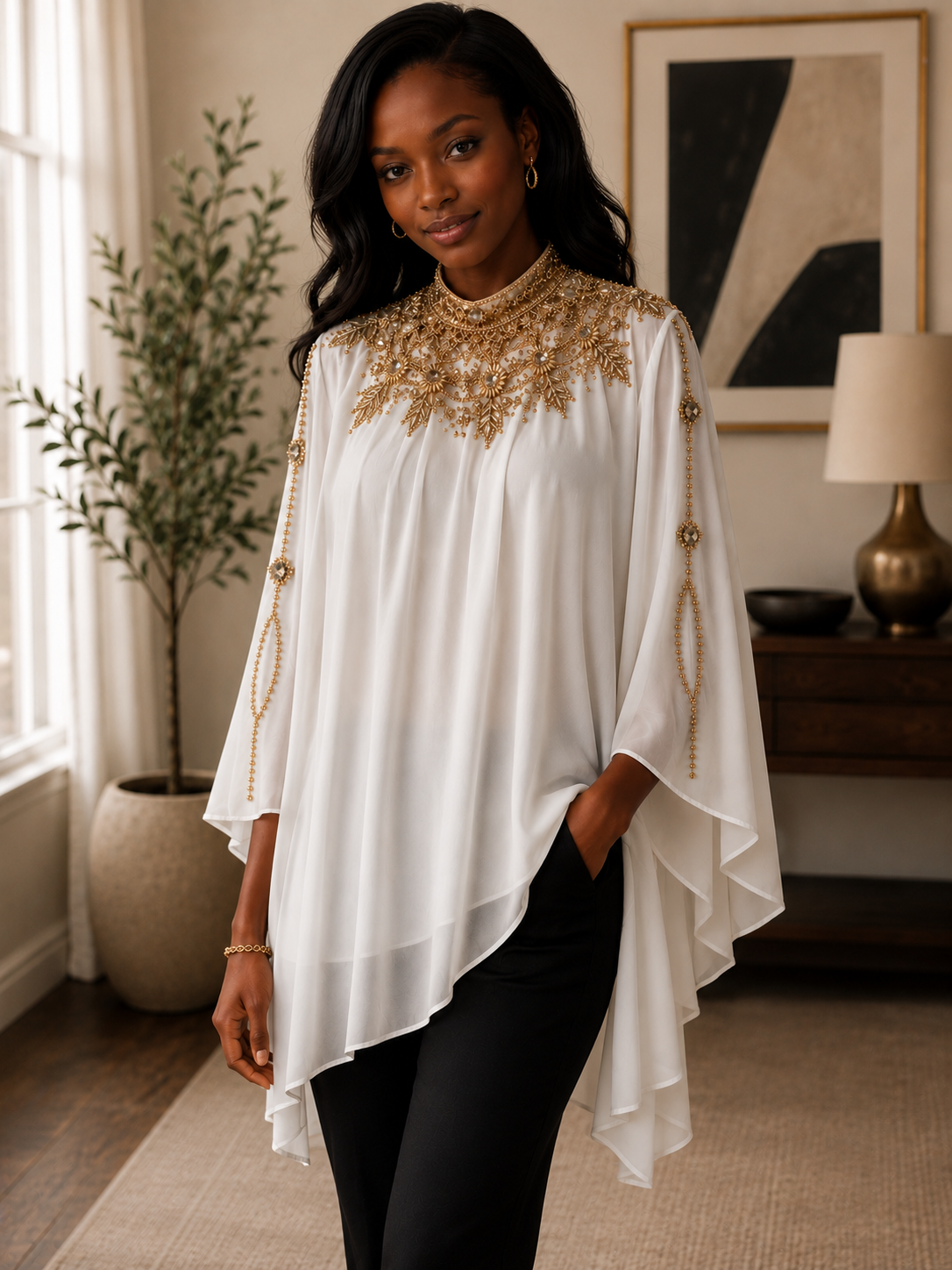 Covered Bliss Jeweled Blouse/Dress Size XS