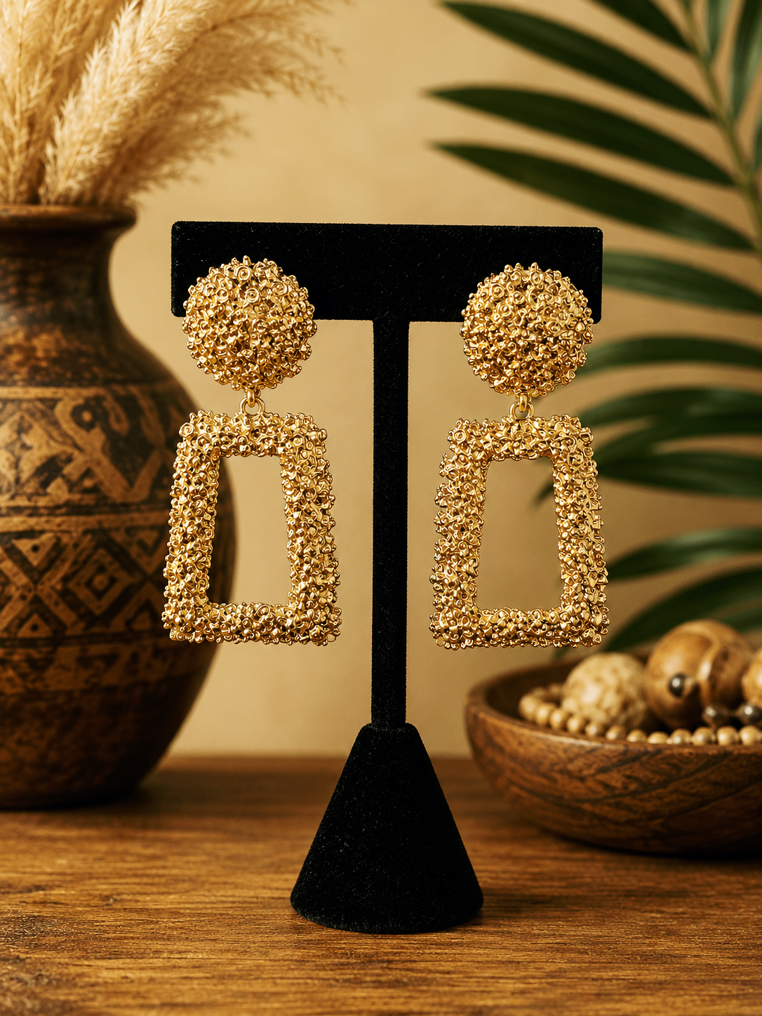 Gold Chunky Post Back Earrings