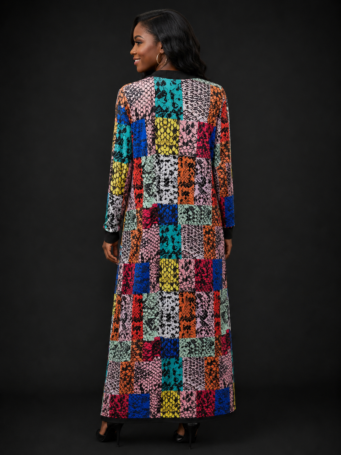 Black Colorful Duster Size XXL
