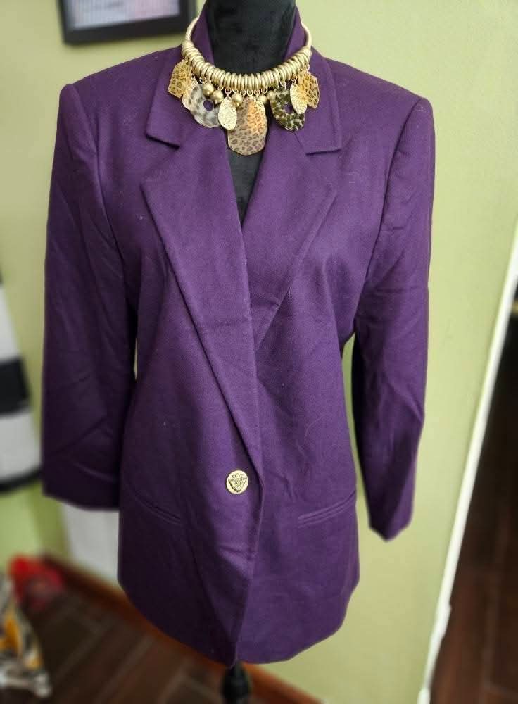 Sag Harbor Purple Wool Blazer Size 14