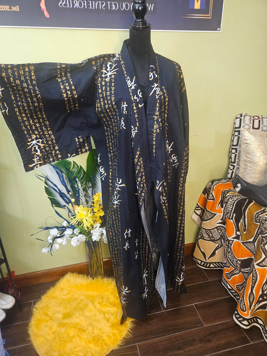 Navy and Gold Kimono Size Medium