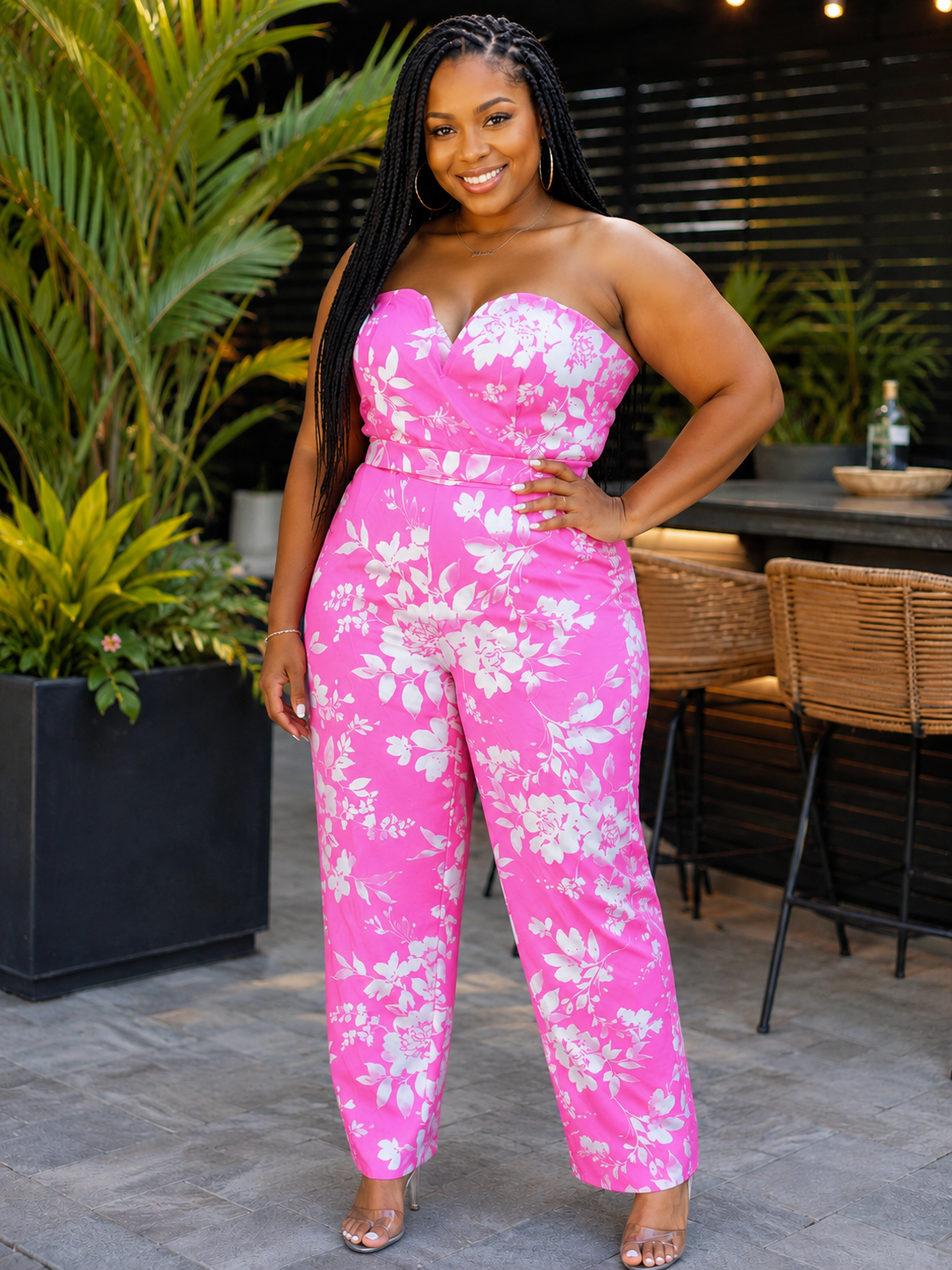 Curvy Sense Strapless Jumpsuit Size 1X