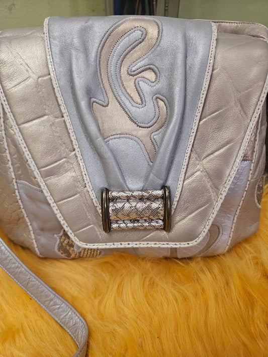 Sharif Beige and Cream Vintage Bag