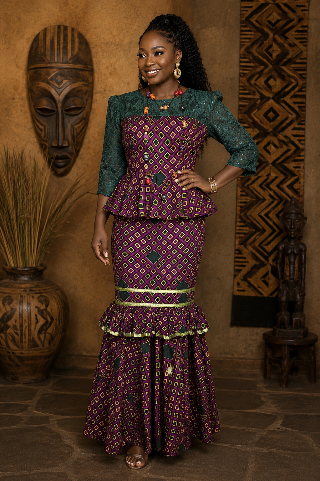 Custom African Skirt Suit
