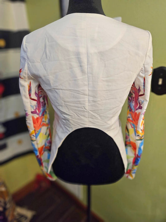 Mustard Seed White High/Low Jacket Size small