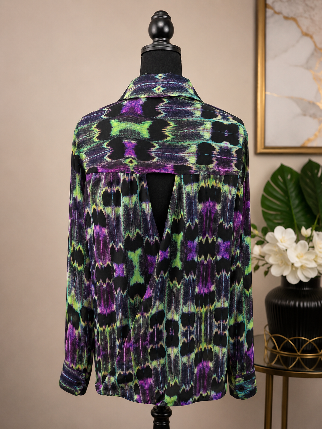 L'Amour Purple & Green Blouse Size XL