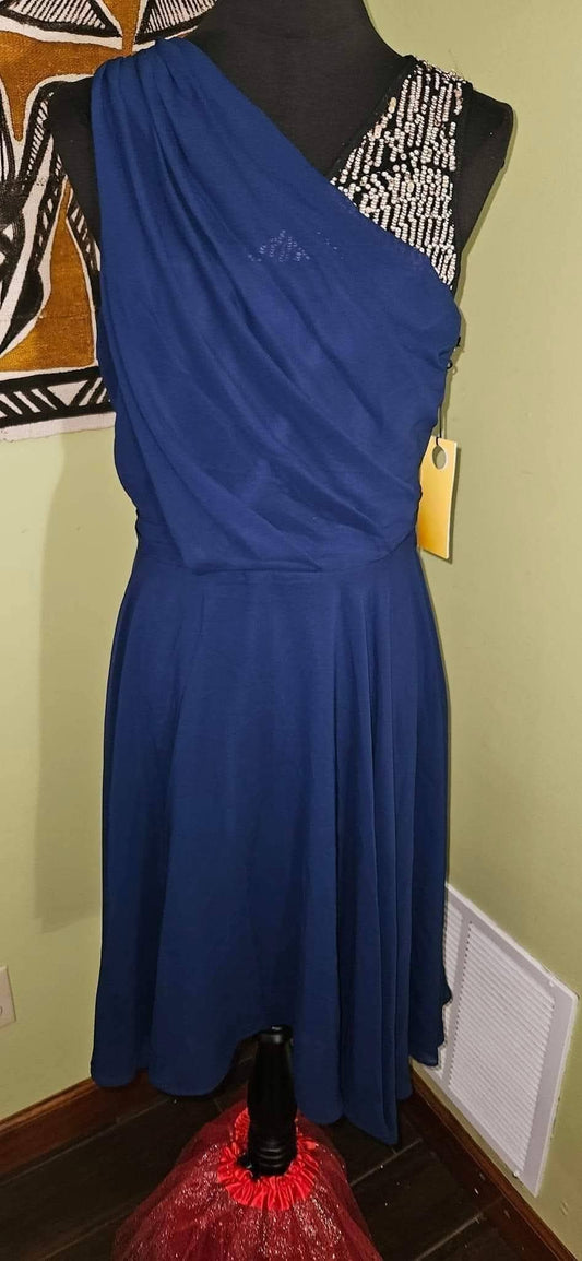 NWT Phillip Lim Navy Sequin Dress Size 14