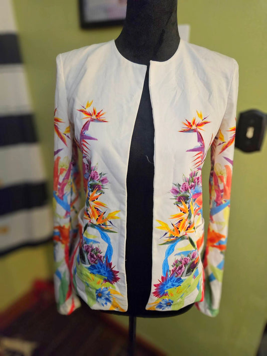 Mustard Seed White High/Low Jacket Size small