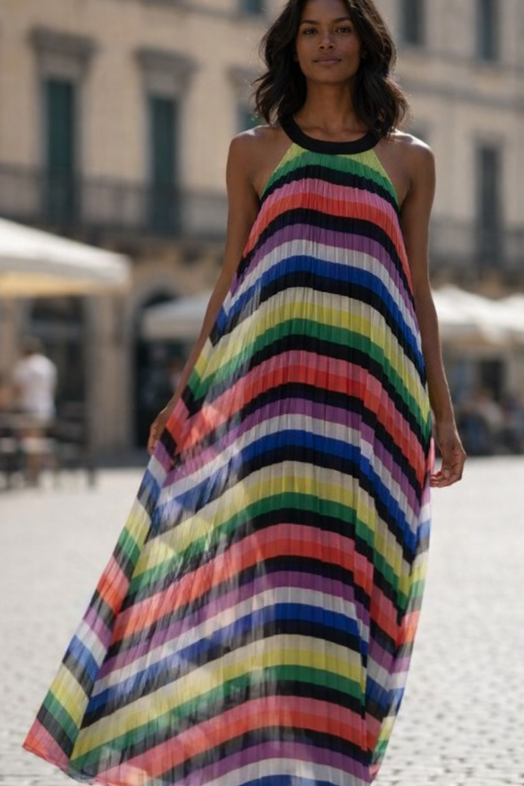 NYCO Colorful Pleated Dress 
Size Medium Petite / Slim Large