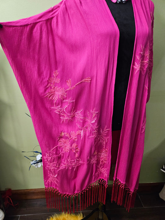 Chicos Pink Kimono One Size