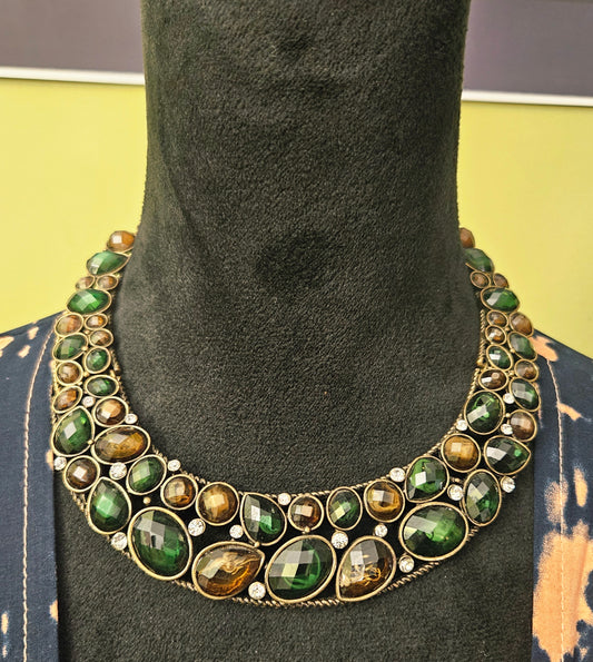 Brown and Burgundy Blinged Necklace