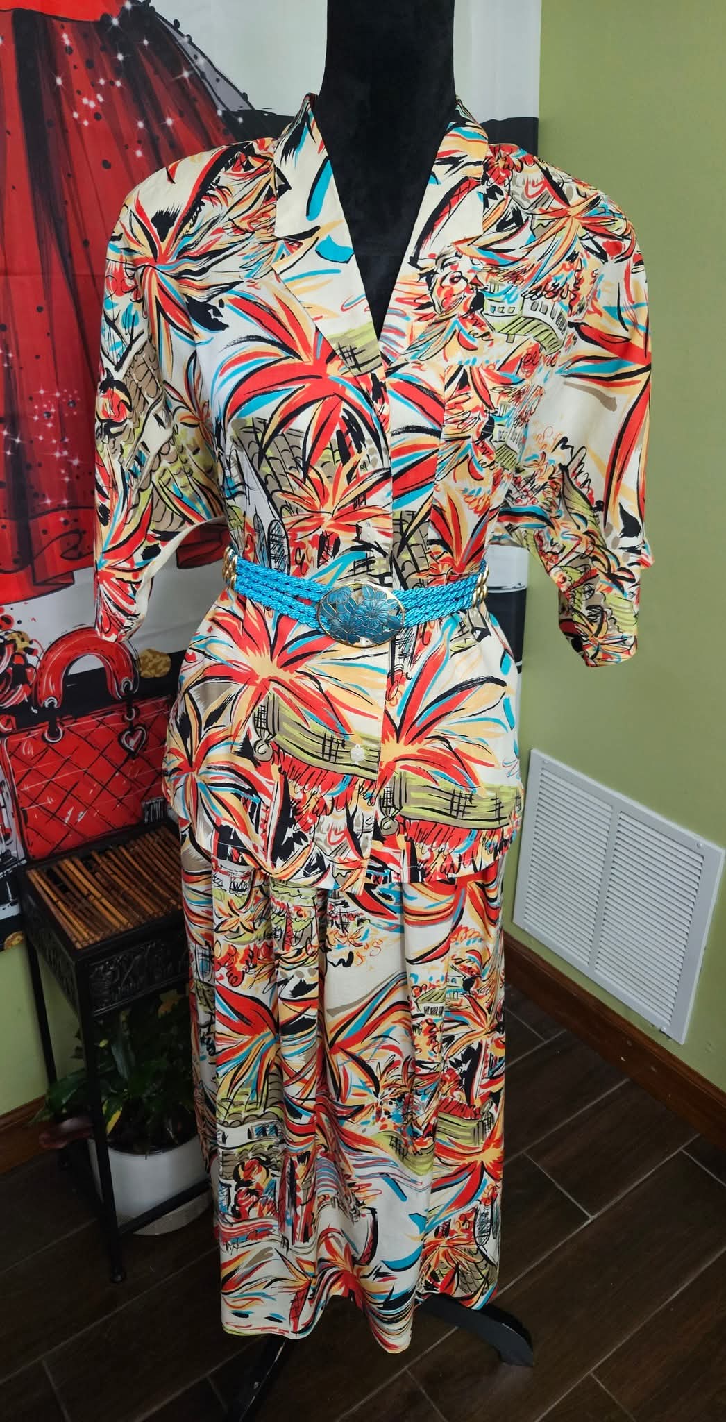 Ace & Co. Vintage Skirt Set Will Fit  Size Large (Skirt 17 Flat)