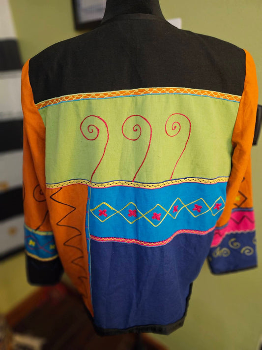 Indigo Moon Vintage Embroidered Jacket Size Large