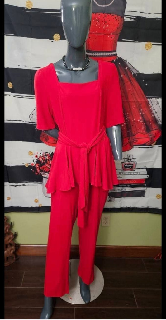 NWT Danny and Nicole Red Jumpsuit Size 16