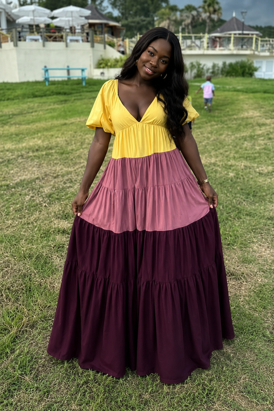 Forever 21 Colorblock Maxi Dress Size Medium