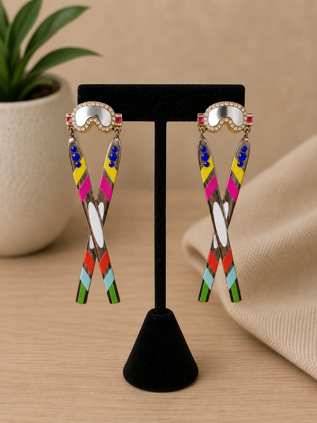 Skis Post Back Earrings