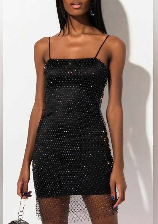 Akira Black Rhinestone Dress Best Size Large