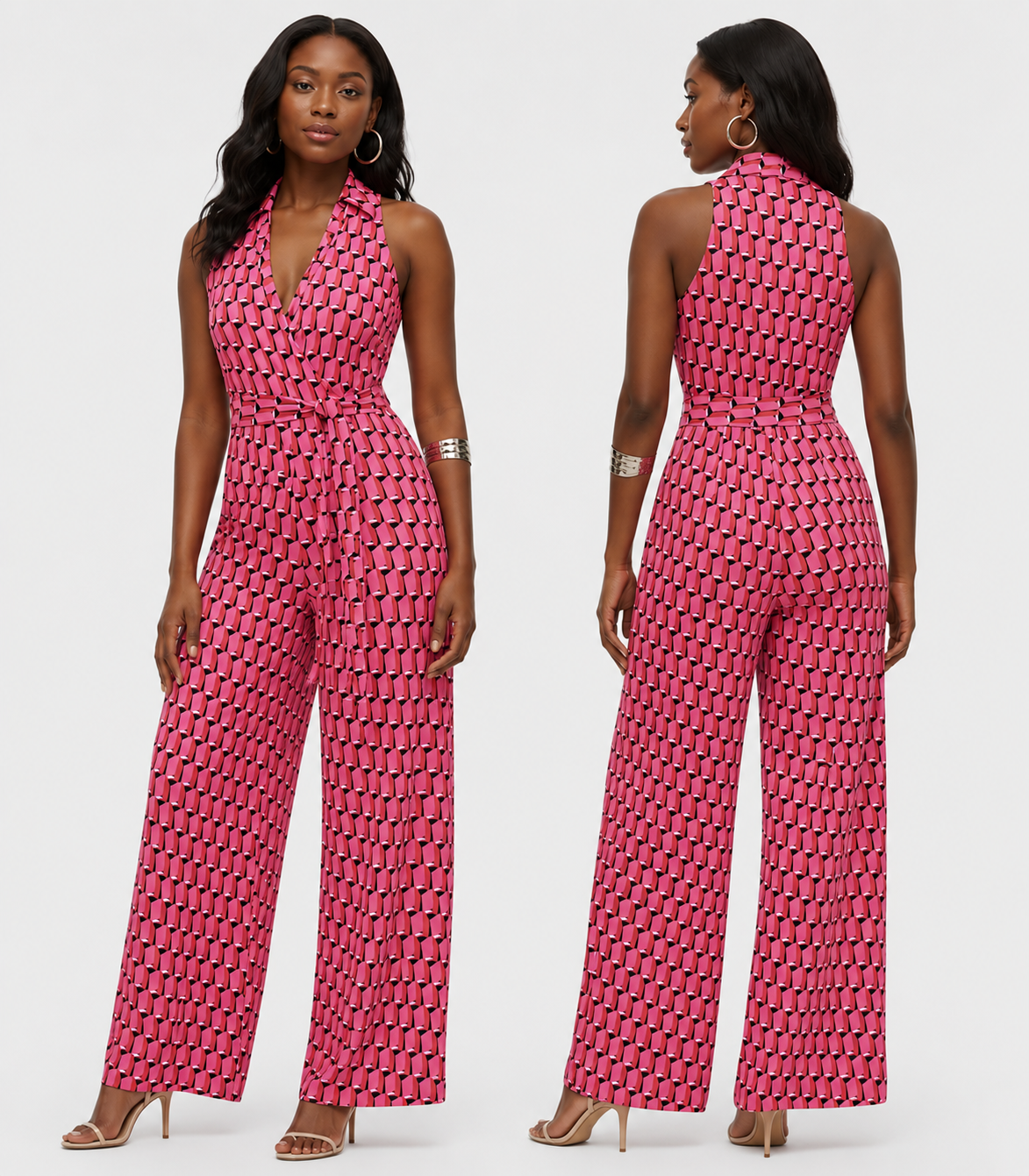 Diane Von Furstenberg Wide Leg Jumpsuit Size XL