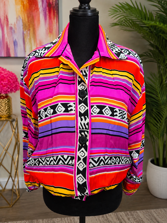 NWT Adam Douglas Vintage Silk Jacket Size Large Petite