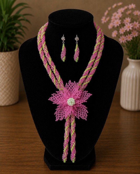 Liberia - Pink and Green Necklace Set