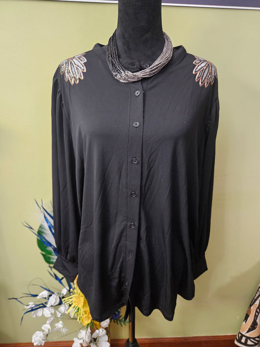 NWT Love & Lace Black Blouse Size 3X