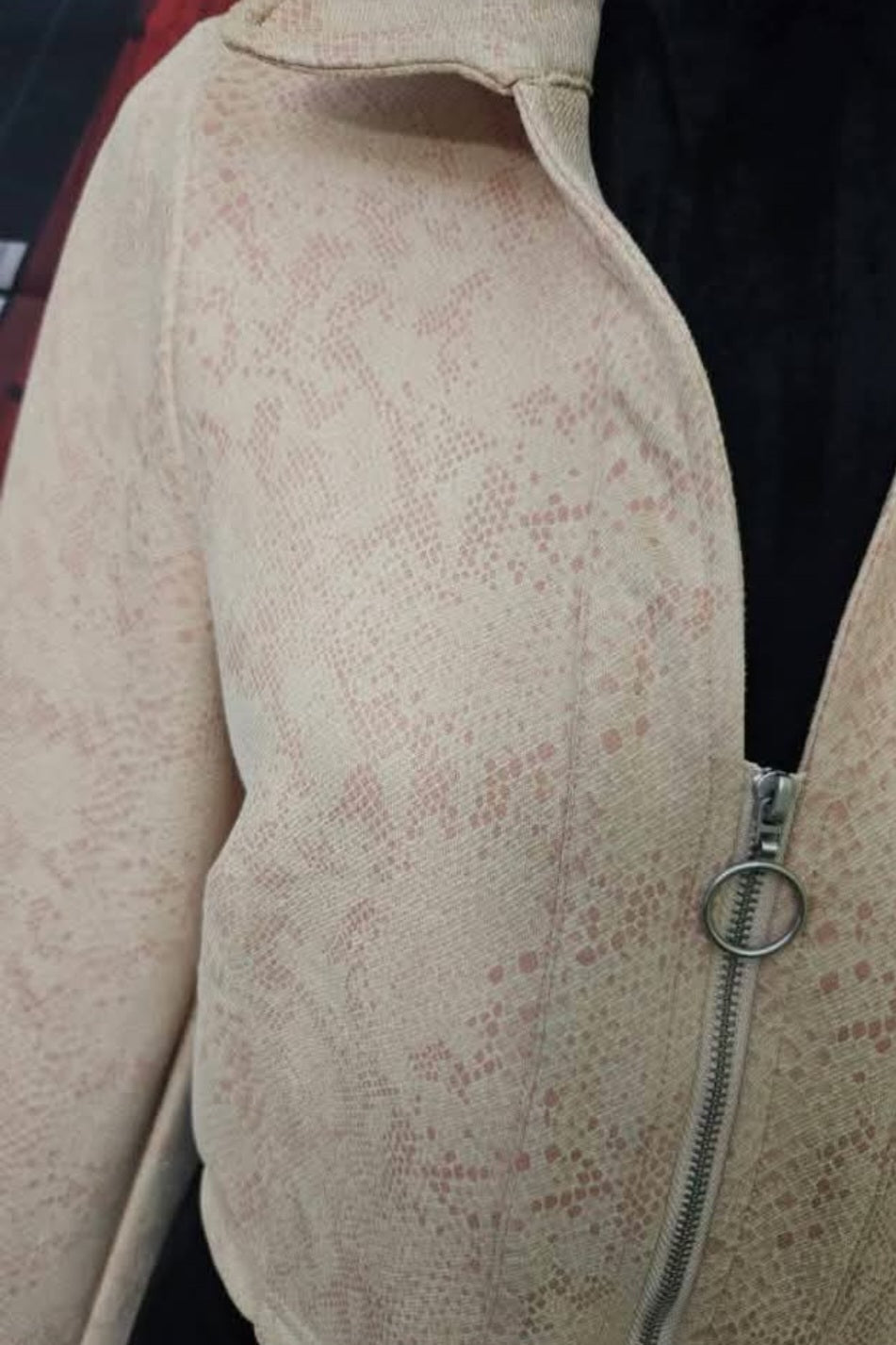 NWT Le Lis Pink Snakeskin Print Jacket Size Large