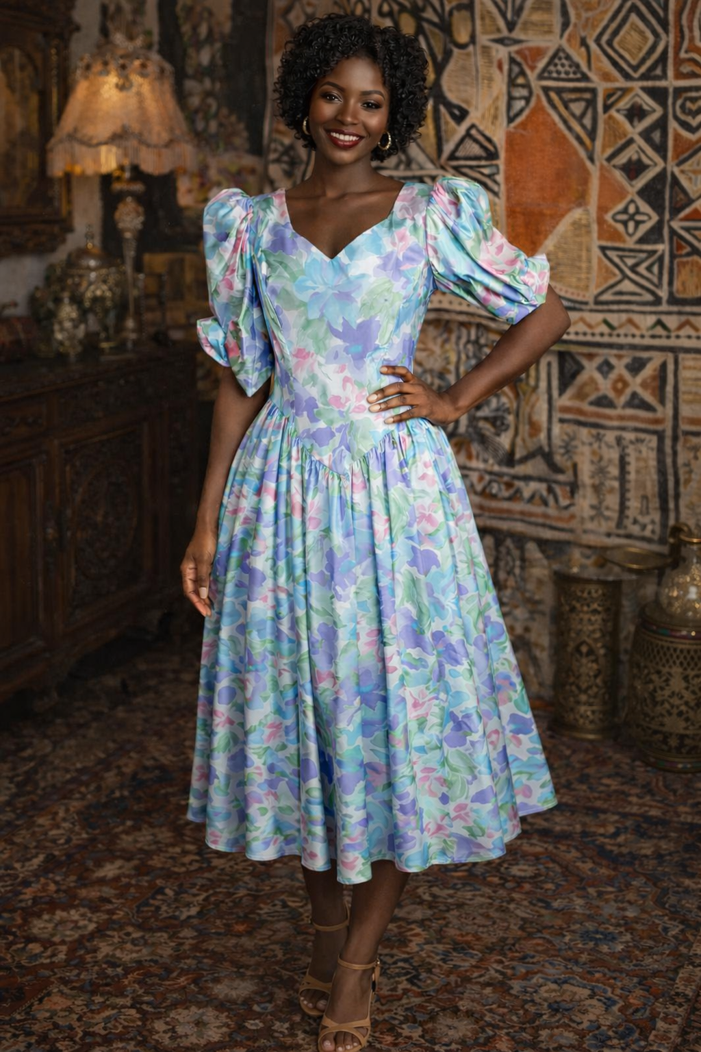 Custom Made Pastel Vintage Dress
