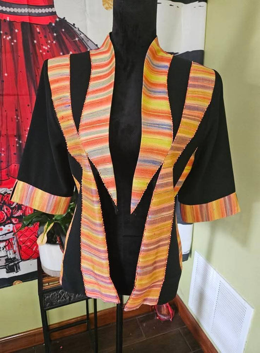 KB.NA Black Ethnic Print Jacket Size Medium/Slim Large