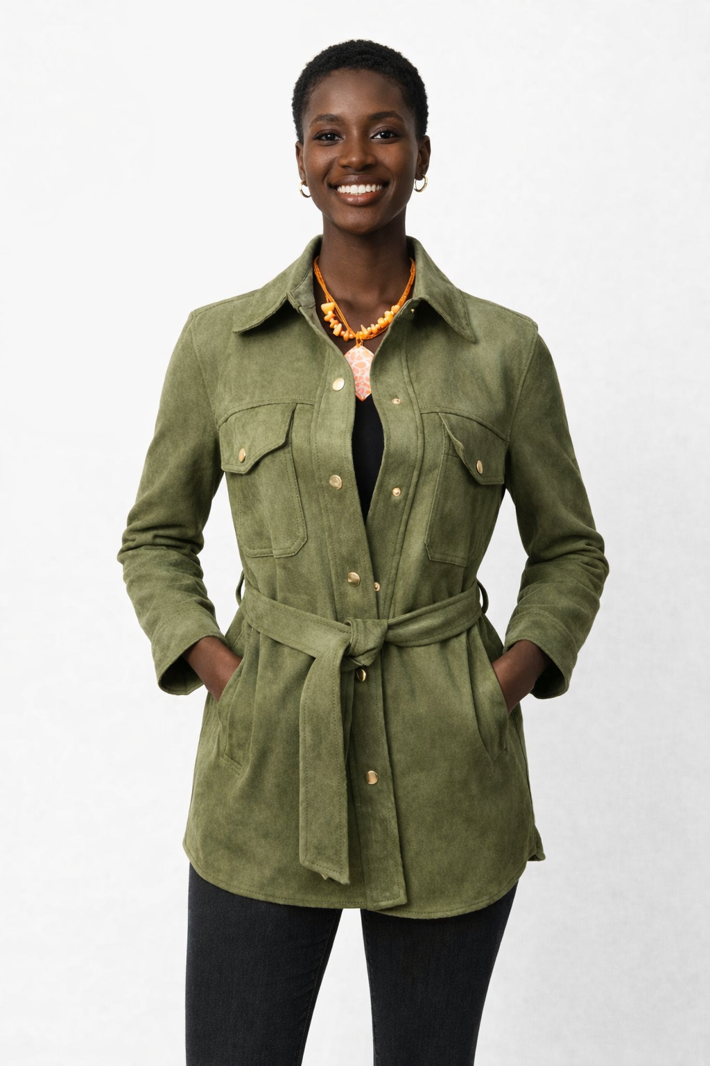 Loft Olive Ultrasuede Jacket Size Small