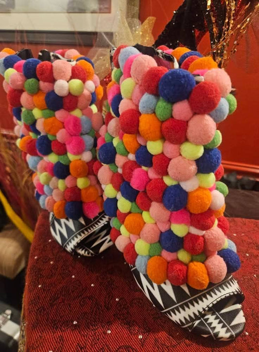 NWOT Privilege Pom Pom Booties Size 8
