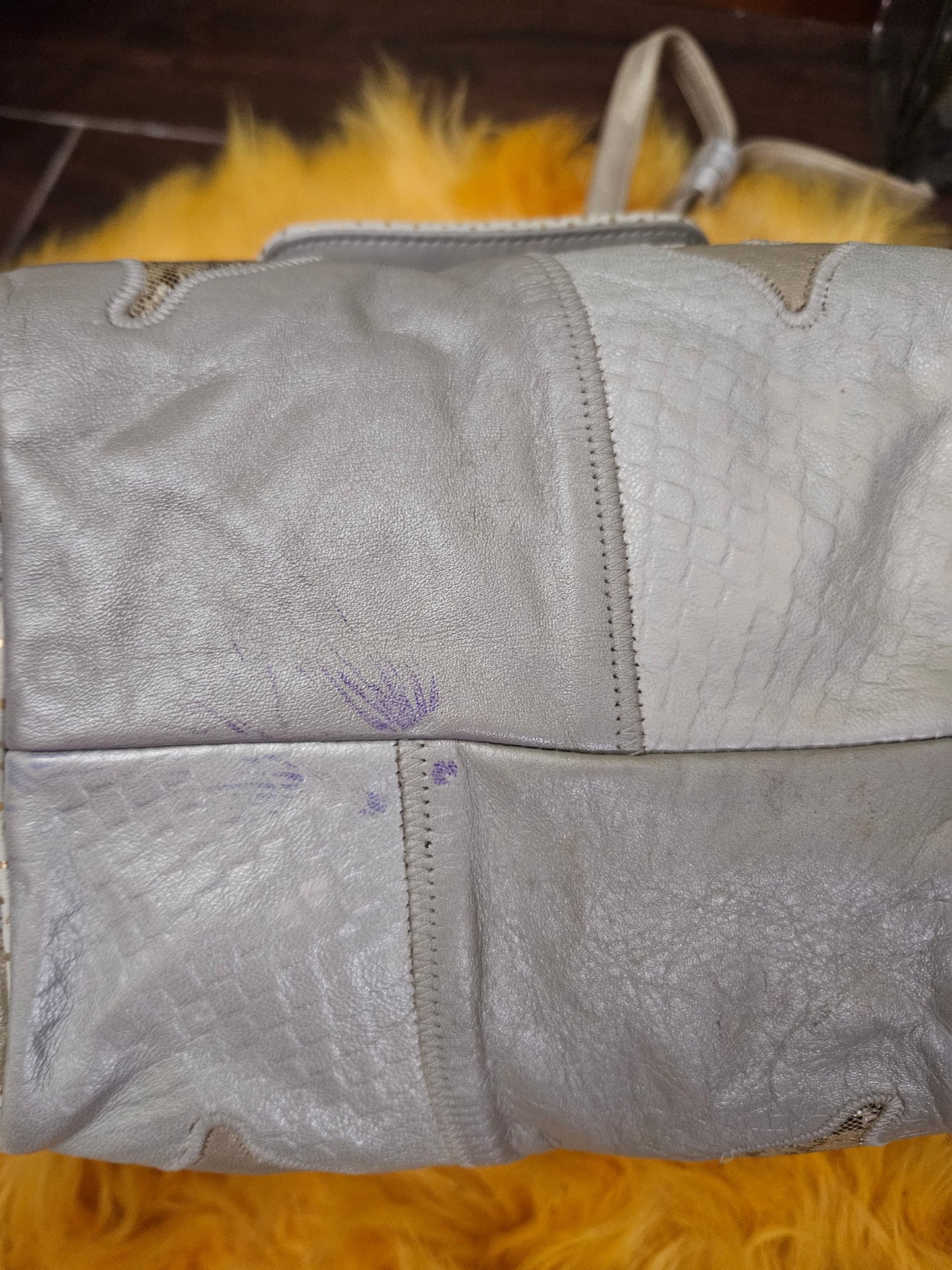 Sharif Beige and Cream Vintage Bag
