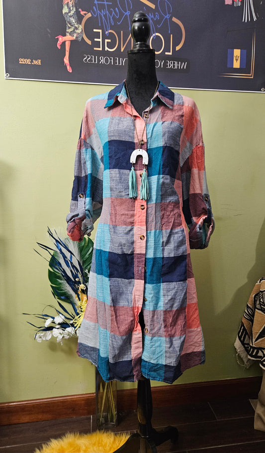 Shein Curve Plaid Dress/Shirt Size 3X