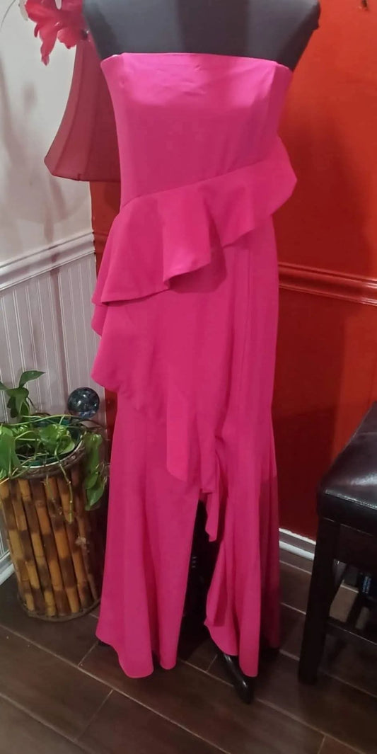 NWT Marina Fuschia Strapless Gown Size 14