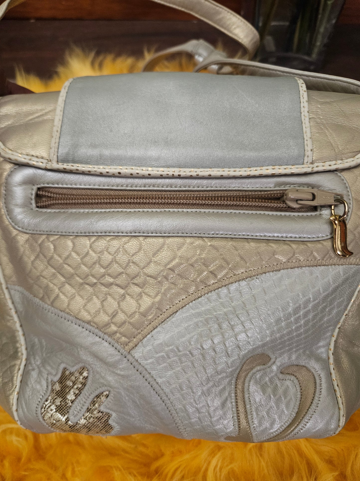 Sharif Beige and Cream Vintage Bag