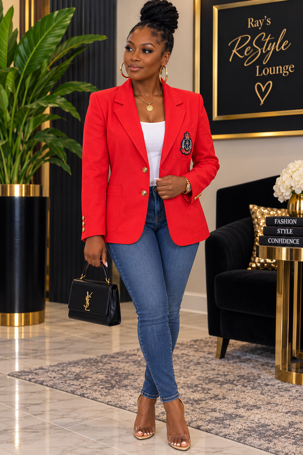 Chaus Red Vintage Blazer Size Small