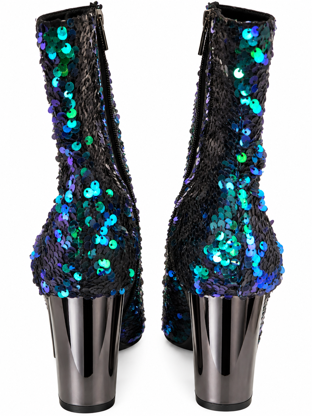 Jessica Simpson Green Sequin Booties Size 10