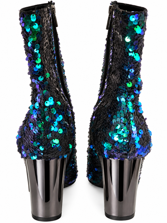 Jessica Simpson Green Sequin Booties Size 10