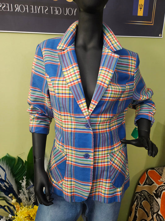 NWT Latch On Plaid Vintage Blazer Size Best for 12/14
