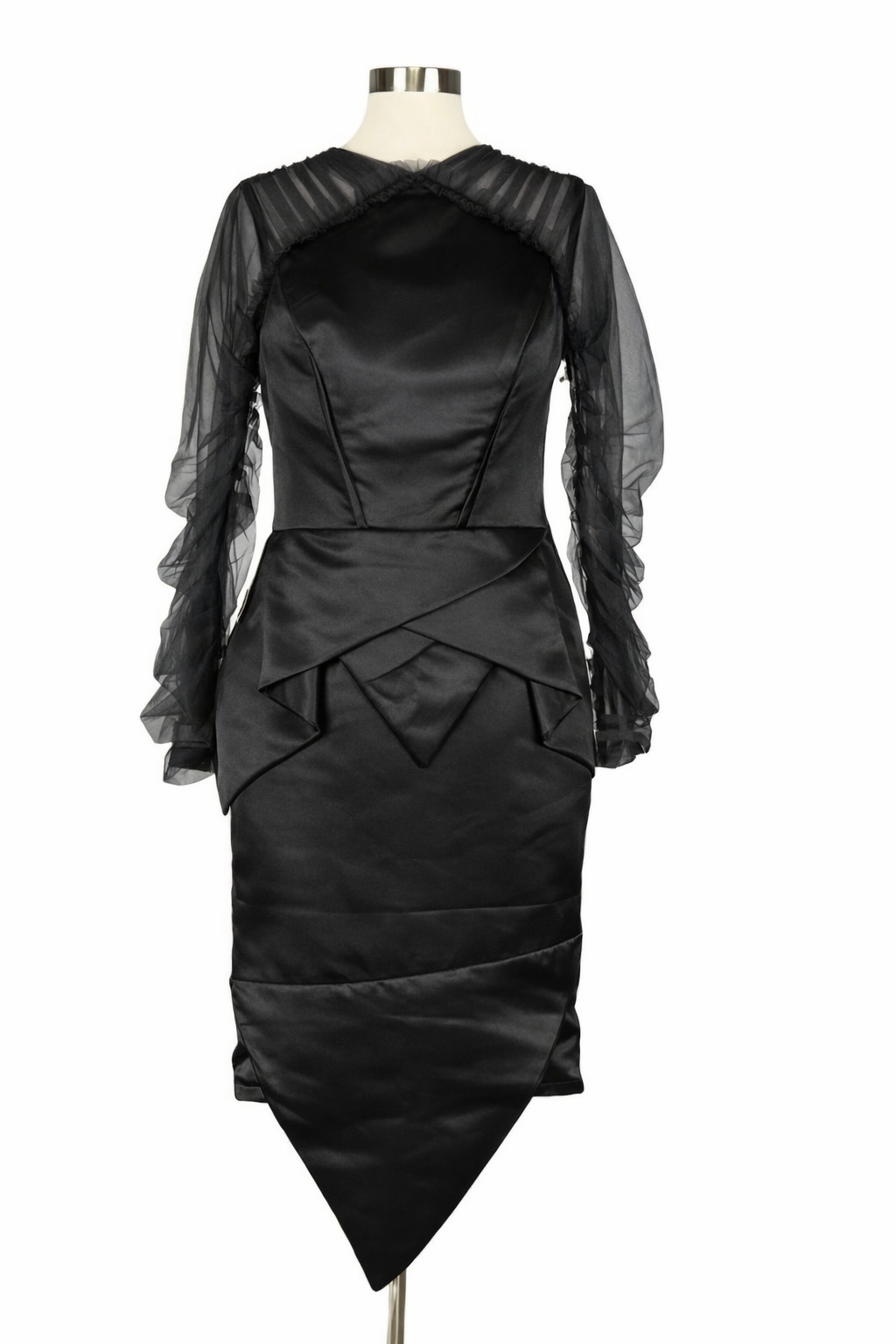 NWT TS Couture Black Dress with Tulle Size Slim Medium