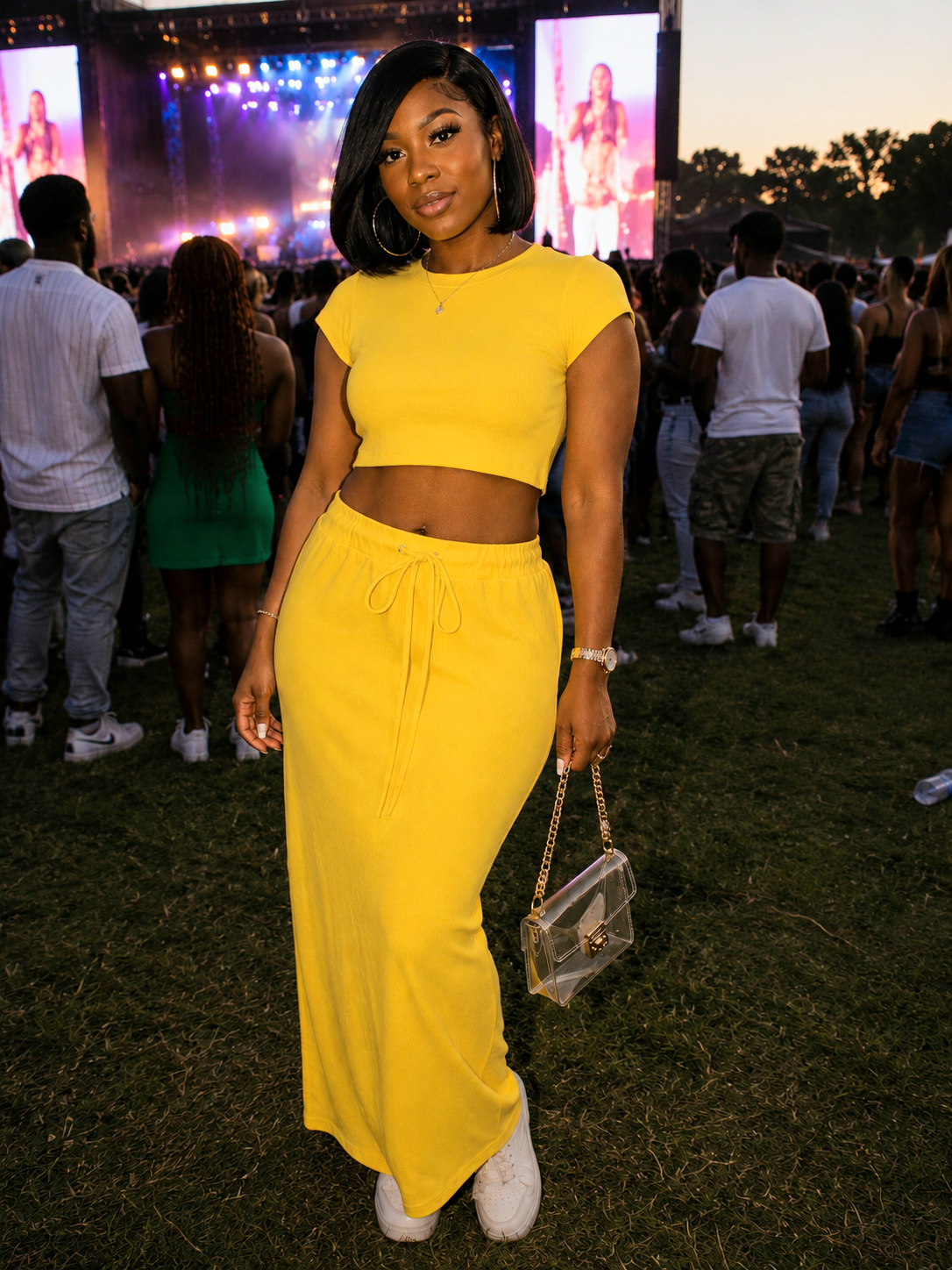 Shein Yellow Skirt Set Size 0XL