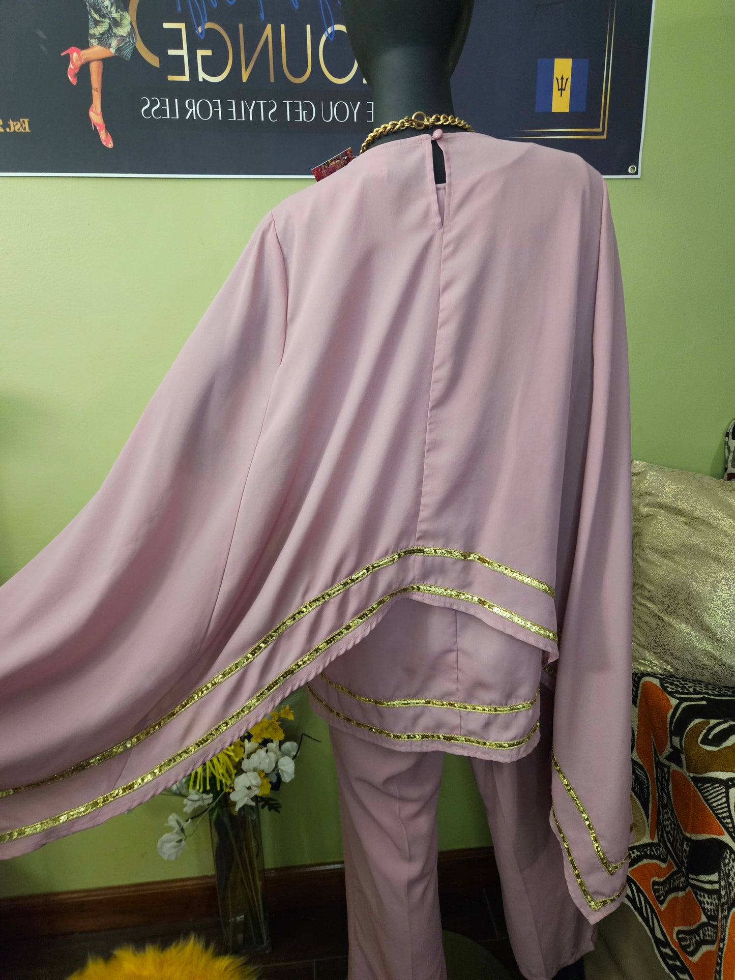 Ashro Pink Three (3) Piece Pant Set