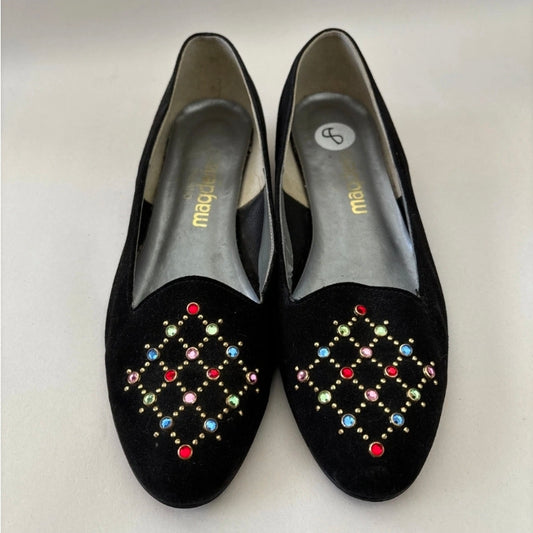 NWOT California Magdesians Black Vintage Shoes w/Gems, 9.5M