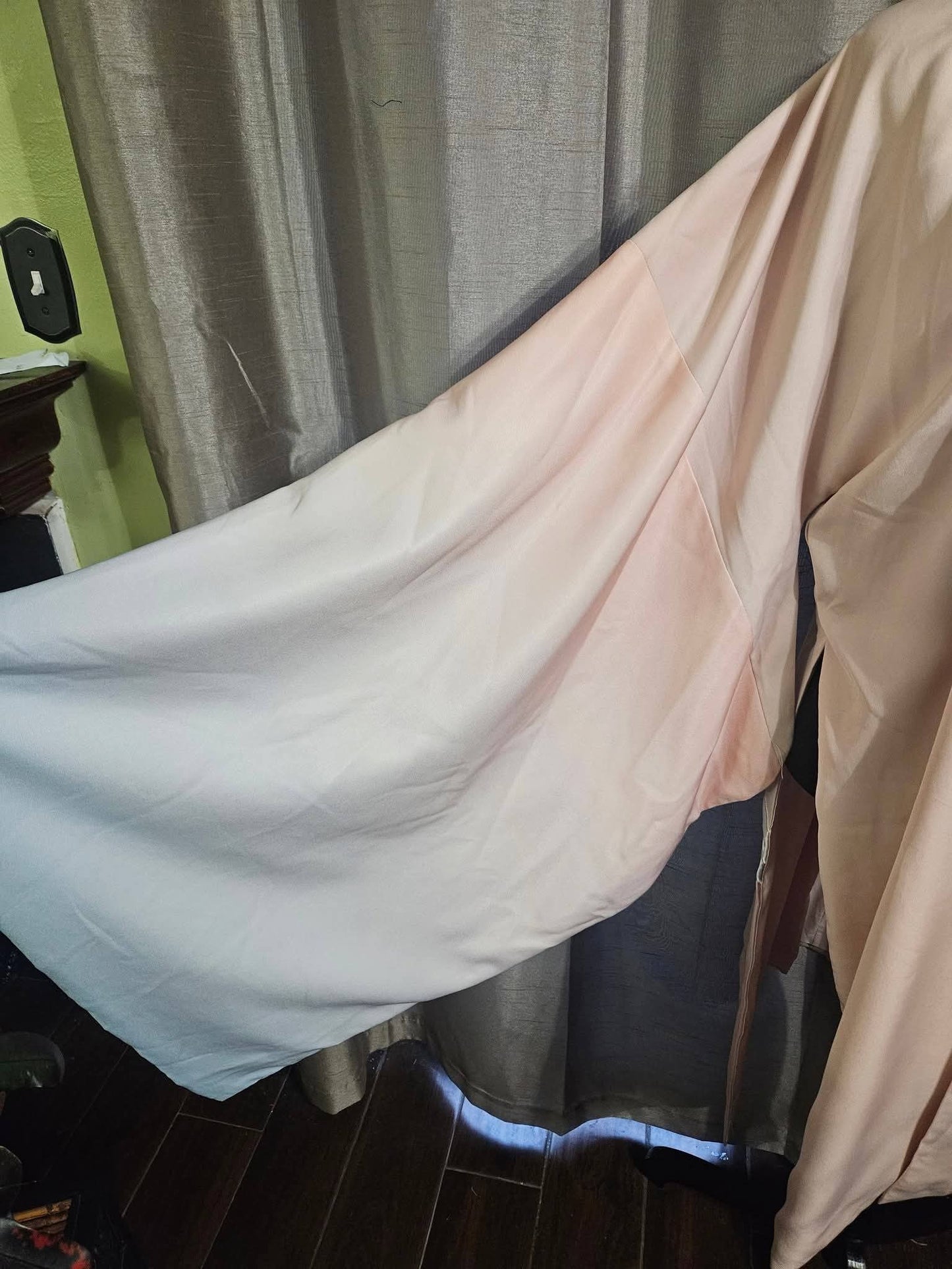 Pink Asian Kimono, Missing Pearl on Buckle, Size M/L